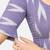 Side smocked stretchable purple ikkat cotton printed non padded readymade saree blouse