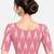 Side smocked stretchable peach ikkat cotton printed non padded readymade saree blouse