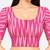 Side smocked stretchable pink ikkat cotton printed non padded readymade saree blouse