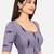 Side smocked stretchable purple ikkat cotton printed non padded readymade saree blouse