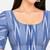 Side smocked stretchable blue ikkat cotton printed non padded readymade saree blouse