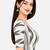 Side smocked stretchable white ikkat cotton printed non padded readymade saree blouse