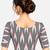 Side smocked stretchable grey ikkat cotton printed non padded readymade saree blouse