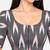 Side smocked stretchable grey ikkat cotton printed non padded readymade saree blouse