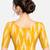 Side smocked stretchable yellow ikkat cotton printed non padded readymade saree blouse