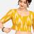 Side smocked stretchable yellow ikkat cotton printed non padded readymade saree blouse