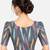 Side smocked stretchable grey ikkat cotton printed non padded readymade saree blouse