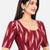 Side smocked stretchable maroon ikkat cotton printed non padded readymade saree blouse