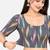 Side smocked stretchable grey ikkat cotton printed non padded readymade saree blouse