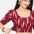 Side smocked stretchable maroon ikkat cotton printed non padded readymade saree blouse