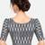 Side smocked stretchable grey ikkat cotton printed non padded readymade saree blouse