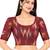 Side smocked stretchable maroon ikkat cotton printed non padded readymade saree blouse