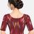 Side smocked stretchable maroon ikkat cotton printed non padded readymade saree blouse