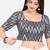 Side smocked stretchable grey ikkat cotton printed non padded readymade saree blouse