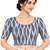 Side smocked stretchable grey ikkat cotton printed non padded readymade saree blouse