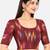 Side smocked stretchable maroon ikkat cotton printed non padded readymade saree blouse