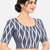 Side smocked stretchable grey ikkat cotton printed non padded readymade saree blouse