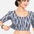 Side smocked stretchable grey ikkat cotton printed non padded readymade saree blouse