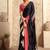 black printed crepe casual wear saree
