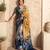 multicolour printed crepe casual wear saree