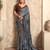 gray printed crepe casual wear saree