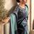 powder blue printed crepe casual wear saree