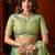 Sea green zari woven tissue traditional saree with blouse