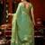 Sea green zari woven tissue traditional saree with blouse