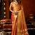 Orange zari woven tissue traditional saree with blouse