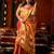 Orange zari woven tissue traditional saree with blouse
