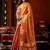 Orange zari woven tissue traditional saree with blouse