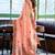 Peach handloom woven linen jacquard traditional saree with blouse