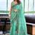 Sky blue handloom woven linen jacquard traditional saree with blouse