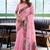 Baby pink handloom woven linen jacquard traditional saree with blouse