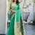 sea green zari woven cotton blend jacquard traditional saree with blouse