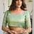 sea green zari woven cotton blend jacquard traditional saree with blouse