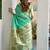 sea green zari woven cotton blend jacquard traditional saree with blouse