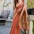coral zari woven cotton blend jacquard traditional saree with blouse