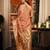 peach zari woven kota paithani traditional saree with blouse