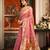 pink zari woven kota paithani traditional saree with blouse