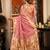 pink zari woven kota paithani traditional saree with blouse