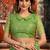 green zari woven cotton blend traditional saree with blouse
