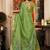 green zari woven cotton blend traditional saree with blouse