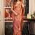 coral zari woven cotton blend traditional saree with blouse