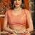 coral zari woven cotton blend traditional saree with blouse
