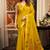 mustard zari woven cotton blend traditional saree with blouse
