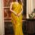 mustard zari woven cotton blend traditional saree with blouse