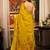 mustard zari woven cotton blend traditional saree with blouse