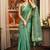 teal zari woven cotton blend traditional saree with blouse