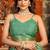 teal zari woven cotton blend traditional saree with blouse